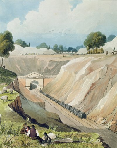 Entrance to the Tunnel at Watford, plate 6 from 